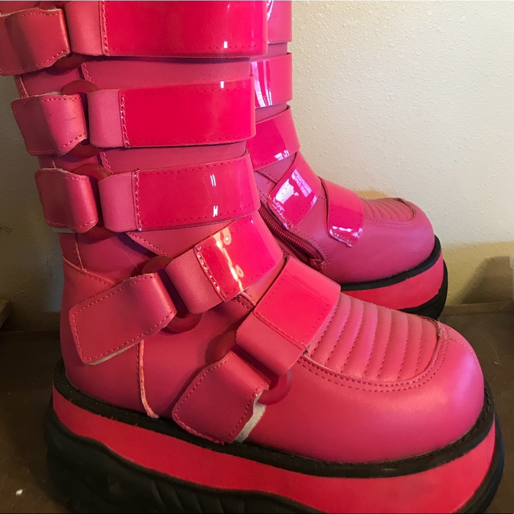 Pink Demonia rave boots